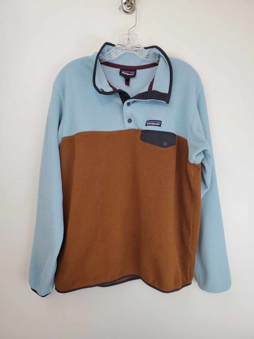 Patagonia Lightweight Synchilla Snap-T Fleece Pullover, blue and brown - Picture 7 of 7